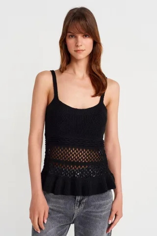 Taillierte Rippstrick-Cami-Bluse