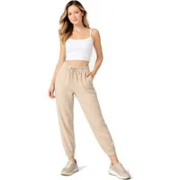 fashionshowcase Stoffhose Damen Hose im Jogger Style mit elastischem Bund und Kordelzug (1-tlg) Bequemer Schlupfbund für hohen Tragekomfort
