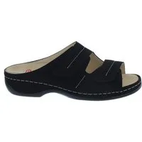 BERKEMANN Berkemann Fedora, waschbar, schwarz, Micronubuk, Wechselfußbett, Klett Pantolette