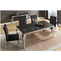 riess-ambiente Esstisch MODERN BAROCK 180cm schwarz / anthrazit / silber (Einzelartikel, 1-St)