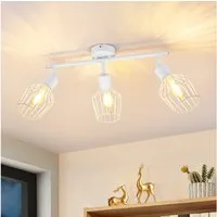 ZMH Deckenleuchte Wohnzimmer 3 Flammig Vintage E14 Deckenstrahler 90° Drehpunkt für Flur, IP20 Staubgeschützt Schwenkbar Vintage Ceiling Spot, ohne Leuchtmittel, Home Flexibilität