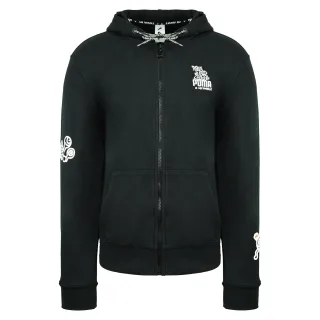 Puma x Mr. Doodle Langarm Reißverschluss auf schwarze Herren Kapuze -Jumper 598681 01