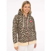 Zwillingsherz Kapuzensweatjacke "Leo AOP" Langarm, Fronttaschen, Reißverschluss, Animal-Muster, modisch