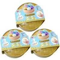 OLi Jumboball Realistisches Glitzer Knödel-Quetschspielzeug mit Bambus-Dampfgarer, Stressabbau-Spielzeug Dumpling-Squishy