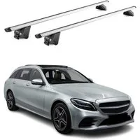 OMAC Dachträger Dachträger für Mercedes C Klasse S205 Kombi 2015-2021 100kg ABE (2-St), Wasserbeständig,Abnehmbar,Multifunktional,Leichtgewichtig