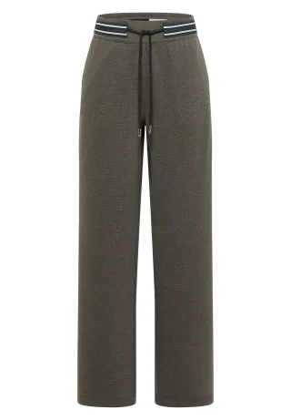 CECIL - High Waist Straight Leg Hose mit Dessin dried olive green - Gr. - 30