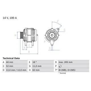 Bosch Lichtmaschine 100A Alfa Fiat Lancia 0986049231