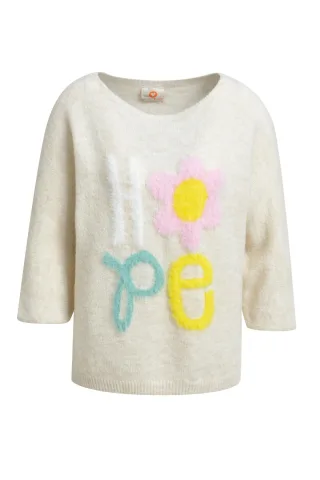 HeartKiss - Pullover Knit HOPE Wording 3/4 Sleeves - Gr. - L/XL