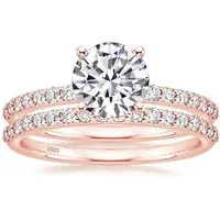 ROUGEMONT Memoirering Extravaganter zweiteiliger Moissanit Memoirere Set 2 Ringe 925 Silber (Zweiteiliges Set aus zwei Ringen)