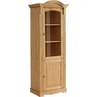 OTTO home Vitrine Anna (Gesamtmaße (B/T/H): ca. 66/46/188 cm) mit Glastür, Höhe 188 cm, Massivholz, mit Zierfräsungen, FSC®
