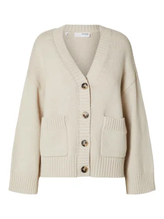 selected women - SLFJILLI LS KNIT CARDIGAN birch - Gr. - M