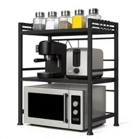 Allyson Regalelement Multifunktions-Mikrowellenregal Ausziehbares & Höhenverstellbar, Packungs-Set, 3-stufig, ausziehbar 40-64cm, Tragkraft 100kg