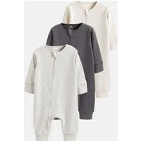 Next Schlafoverall 3er-Pack fußlose Baby-Schlafanzüge mit 2-Wege-RV (3-tlg)