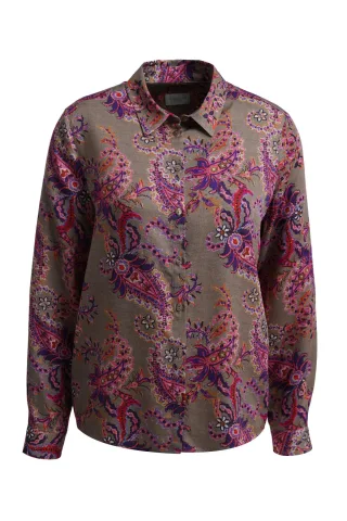 Milano Italy - shirt blouse 1/1 sleeve fuchsia print - Gr. - 42