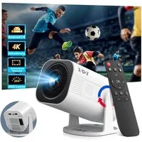 XGODY XGODY Tragbarer Projektor Mini-Beamer (260 lm, 1500:1, 3840 x 2160 px, Mini Projektor mit Android 14/WiFi 6/BT 5.4/ 180-Grad- Winkel)