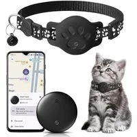 FELIXLEO Katzen-Futterautomat GPS Katzen Tracker ohne Abo IP68 wasserdicht für Google Find My App