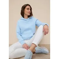 Tamaris Kapuzensweatshirt aus weicher Baumwollmischung figurumspielender Schnitt mit Tasche