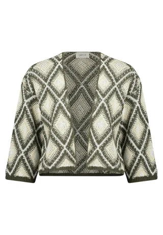 CARTOON - Strick-Cardigan Khaki/Beige - Gr. - 36