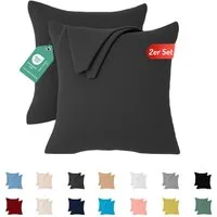livessa Kissenbezug 2er Set Kissenbezug Kissenhülle Baumwolle Jersey Reißverschluss weich, %100 Baumwolle Jersey Stoff 140 g/m², Ultra Weich und Atmungsaktiv