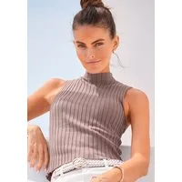 LASCANA Stricktop aus weichem Rippstrick mit Stehkragen, modisch