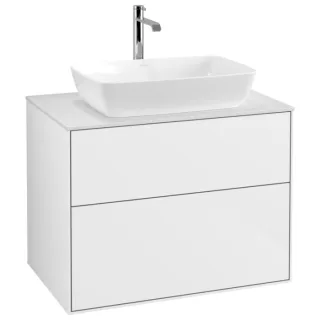 Villeroy und Boch Finion Waschtischunterschrank F75100GF 80x60,3cm, Abdeckplatte white matt, Glossy white lacquer