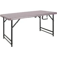 Kubus Campingtisch Klapptisch Lumo, Höhenverstellbar und Wetterfest, 120 x 60 cm