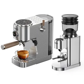 [EU Direct] HiBREW H13 Dual Boiler Espresso Machine & G7 Coffee Grinder Set With PID Control 20 Bar Pressure 48 Grind Le