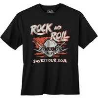 Iron Stitch Print-Shirt Iron Stitch Übergrößen T-Shirt schwarz Rock Skull