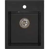 manestein Granitspüle Spülbecken, Küchenspüle aus Granit, Fleckenbeständig & Pflegeleicht, 1 Becken, 40 x 50 cm