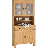 Home affaire Küchenbuffet Oslo 85 cm breit, aus massiver Kiefer, mit 2 Glastüren, Metallgriffe
