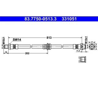 ATE Bremsschlauch hinten BMW X3 E83