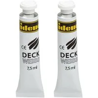 Idena Malpalette Deckweiß 623026, zum Mischen, Malfarbe für Schule, Wassermalerei, 2 Tuben