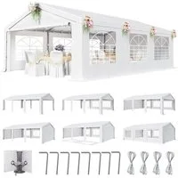 GUNJI Partyzelt Verzinktes Stahlrohr Partyzelt mit abnehmbaren Seitenwänden 3x6/4x6m, mit 4 Seitenteilen, (3x4, 3x6: 2 Pakete, 4x6, 4x8, 4x10:3 Pakete), Partyzelt mit größerem Innenraum