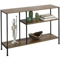SoBuy Konsolentisch FSB35, mit 3 Ablagen Metall Flurtisch Dekotisch Sideboard Beistelltisch