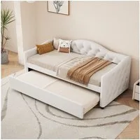 Flieks Daybett, Tagesbett Schlafsofa Kinderbett 90x200cm mit Ausziehbett 90x190cm