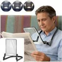 VIVIHEYDAY Umhängelupe 5X Wiederaufladbare Lupe mit Licht, Freihändige Leselupe mit Licht, für Senioren Groß, Flexible Schwanenhalslupe zum Lesen, Reparieren, Nähen, Sehschwäche, ältere Menschen
