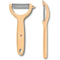 Victorinox Spargelschäler Universalschäler Duo Pack, extra scharf, Zackenschliffklinge, zweis, chneidig, ergonomischer Griff, Limited Edition Hellorange