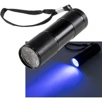 ChiliTec LED Taschenlampe UV LED Schwarzlicht Taschenlampe 9 LEDs kompakt 25x88mm
