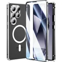 Wigento Handyhülle MagSafe für Samsung Galaxy S26 Ultra 5G Full Schutz Hartglas Silber, Full Body, MagSafe-Unterstützung, präzise Passform
