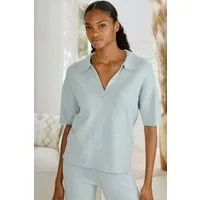 LASCANA Poloshirt aus hochwertigem Strick, Loungewear