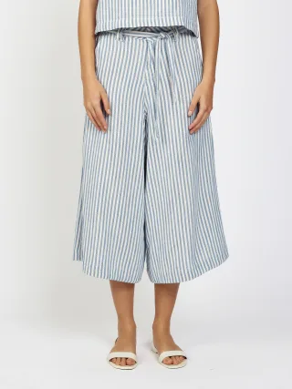 GANG Damen Hosen 94SCALA CULOTTE - wide fit blue stripe