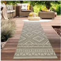Carpetia Outdoorteppich In- & Outdoor Teppich Sisal Optik Balkon Rautenmuster beige braun, rechteckig