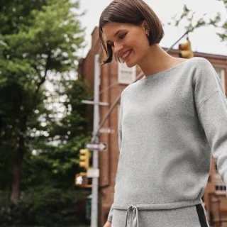 Feinstrick-Shirt, Damen,  Grau, by Lands' End