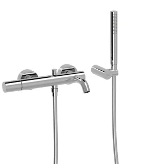 Tres Einhebel Wannenmischer Anti Kalk Handbrause Einstellbarer Brausehalter , 26117001 26117001