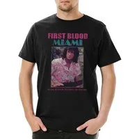 Urban Backwoods Print-Shirt First Blood Miami Herren T-Shirt Vice John Fun 80s Stallone Rambo (1-tlg) Florida Eighties Kult Fun