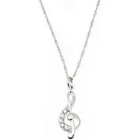 Amor Kette mit Anhänger Notenschlüssel, mit Zirkonia (synth)