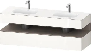 Duravit Qatego Einbauwaschtisch mit Konsolenwaschtischunterbau Weiß Hochglanz 1600x550x600 mm - QA47 QA4797043220000