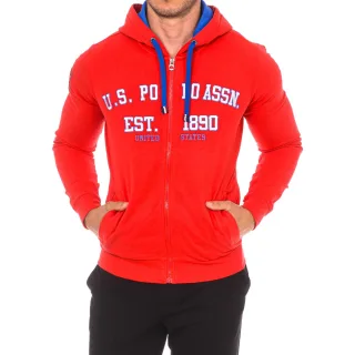 Langärmeliges Sweatshirt mit Rundhalsausschnitt, Kapuze und Reißverschluss 52129 men