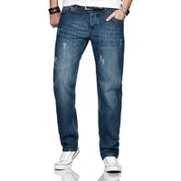 Alessandro Salvarini Straight-Jeans Herren Comfort Fit – Baumwolljeans im 5-Pocket-Style Klassische Jeans aus 100 % Baumwolle mit Knopfleiste