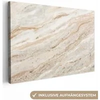 OneMillionCanvasses® Leinwandbild Marmor - Steine - Quarz - Textur, Fotodruck (1 St), Leinwand Bilder Klein, Wand Dekoration Aesthetic 30x20 cm